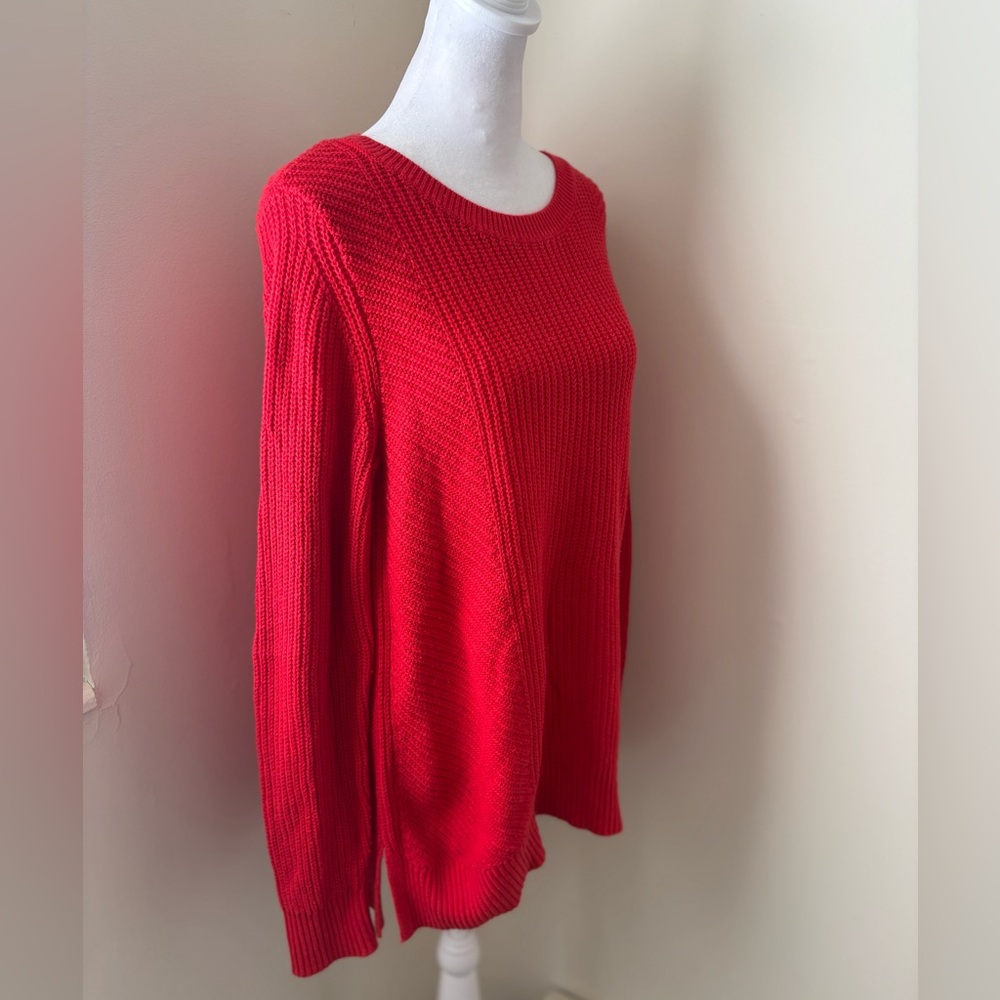 LOFT Medium Red Tunic Knit Sweater - Picture 5 of 10
